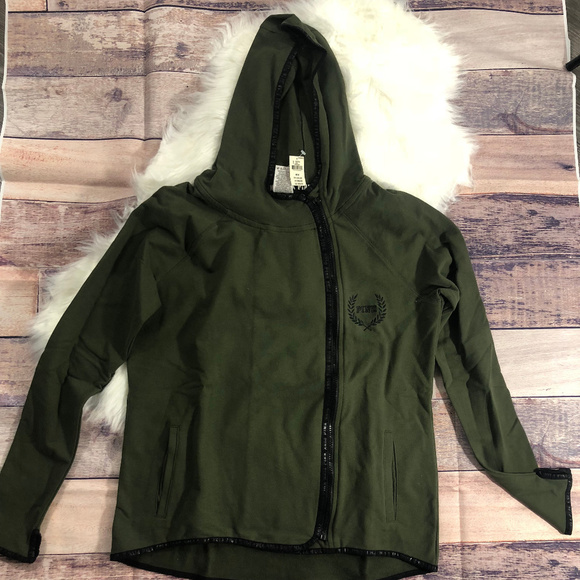 PINK Victoria's Secret Tops - NWT PINK VS Zip-Up Hoodie - Olive